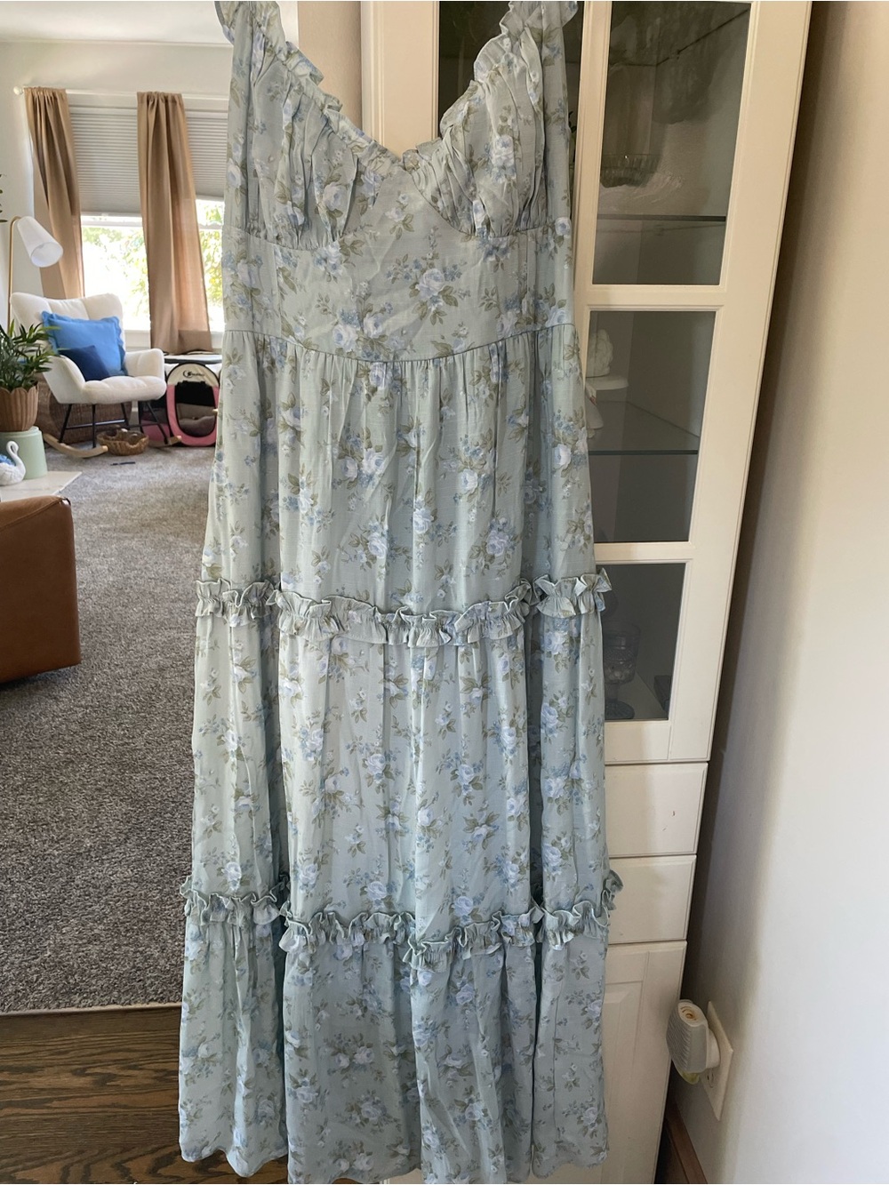 Altar'd State Light Blue Floral Maxi Dress - Pastel Blue